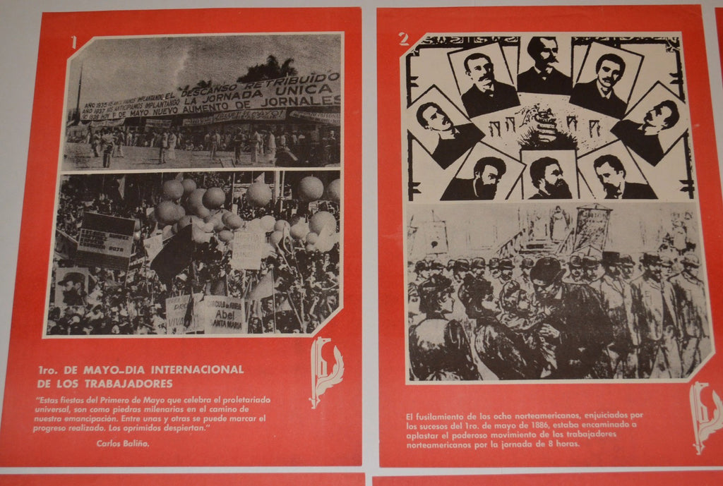 1980 Original Cuban Poster.Socialist art.May First.Six School Office propaganda.