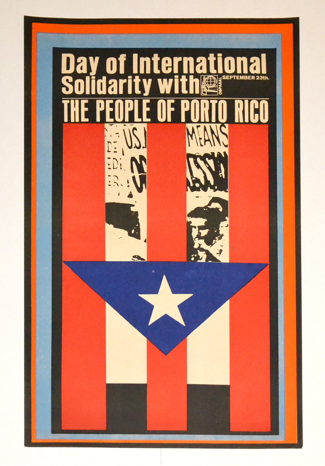 1967 Original Cuban Poster.Independentist party.Porto Puerto Rico Solidarity.