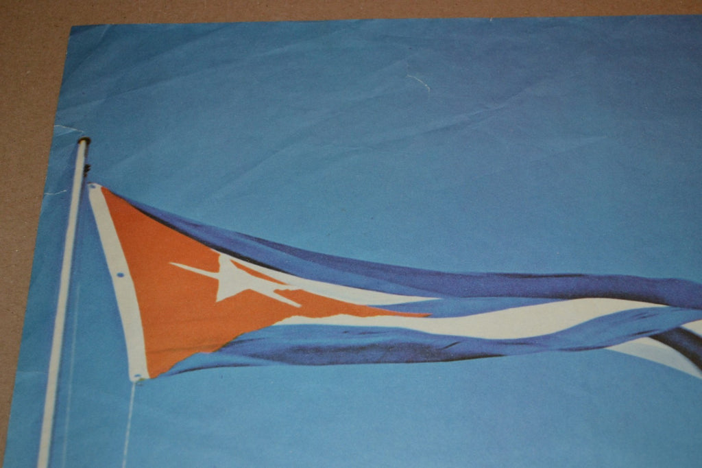1978 Cuban Original patriotic Poster.Cuba flag.Nobody will take our hope.History