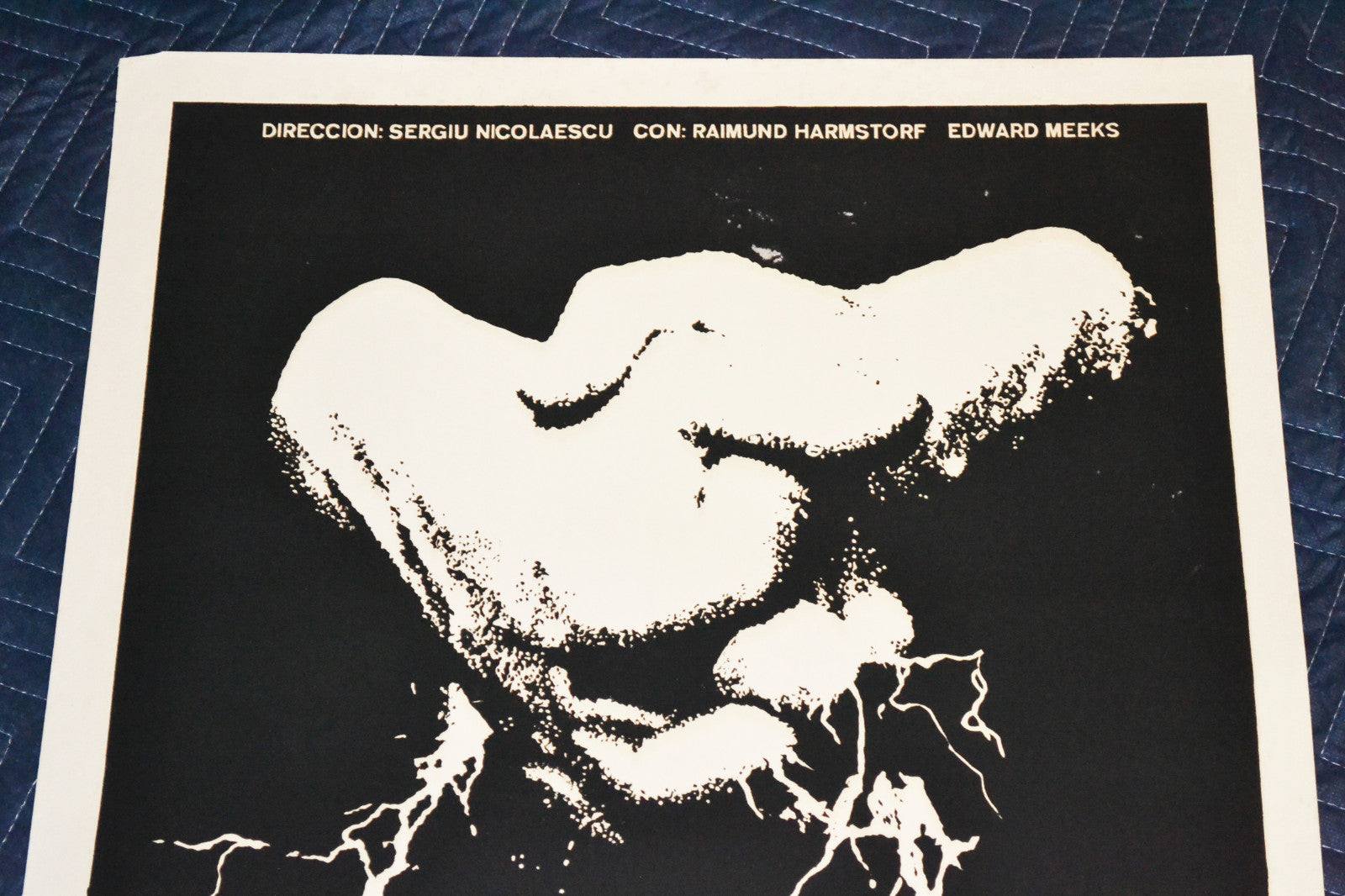 1971 Original Cuban Silkscreen Movie Poster"Vengeance"Electric.Romanian art film
