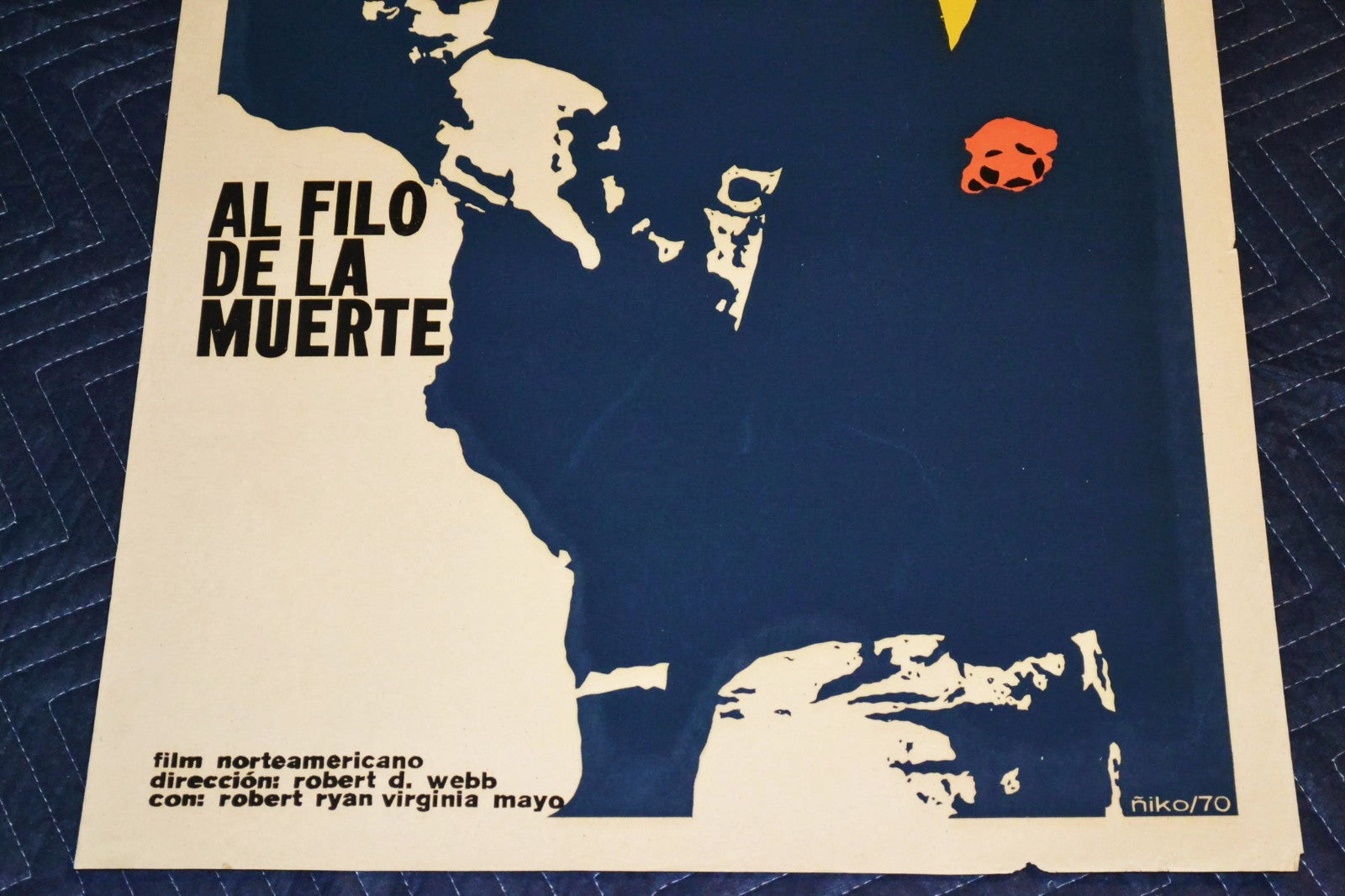 1970 Original Cuban Silkscreen Movie Poster.The Proud Ones.Cowboy.Western film.