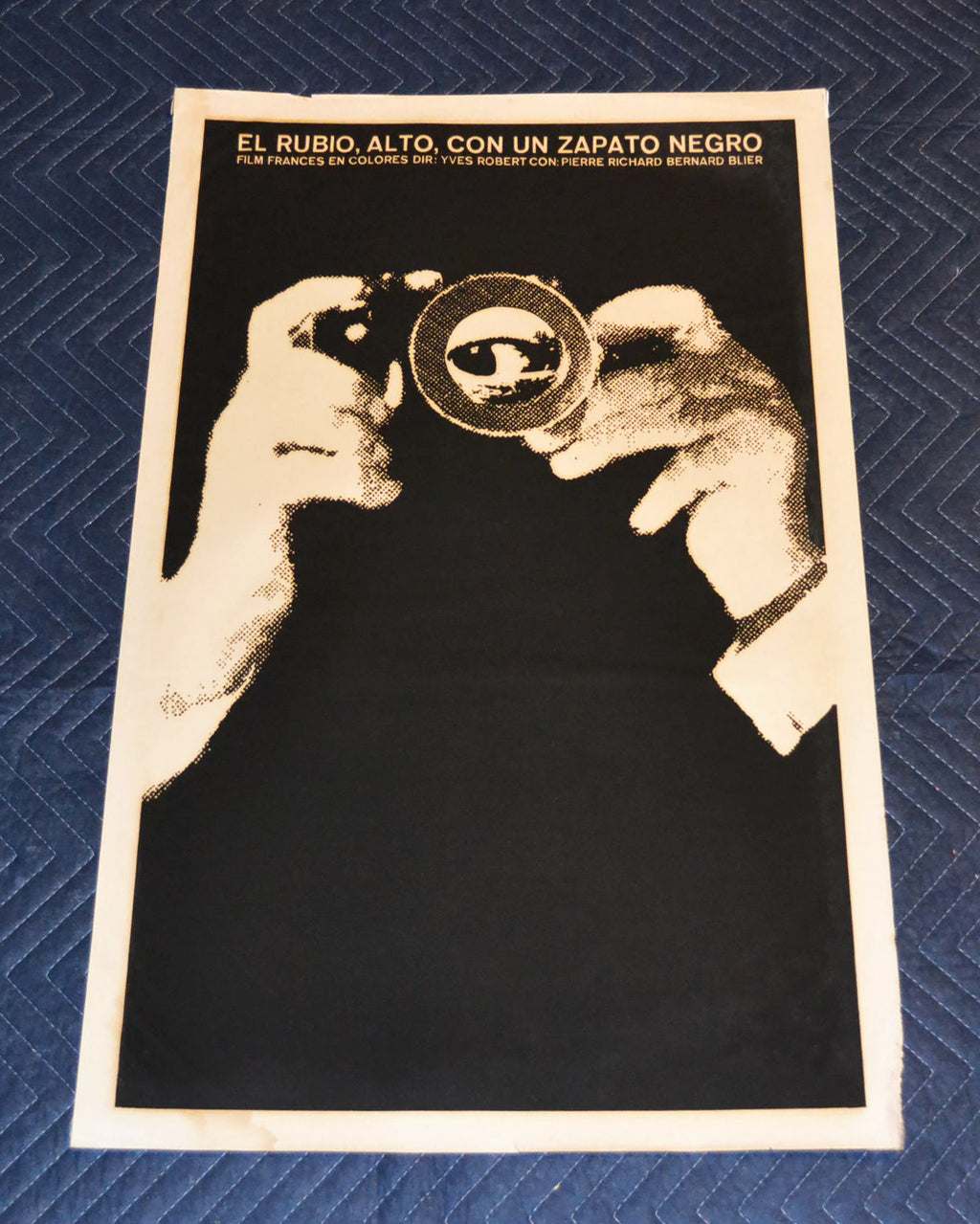 1976 Original Silkscreen movie Poster.Tall Blonde 1 black shoe.Pierre Richard.