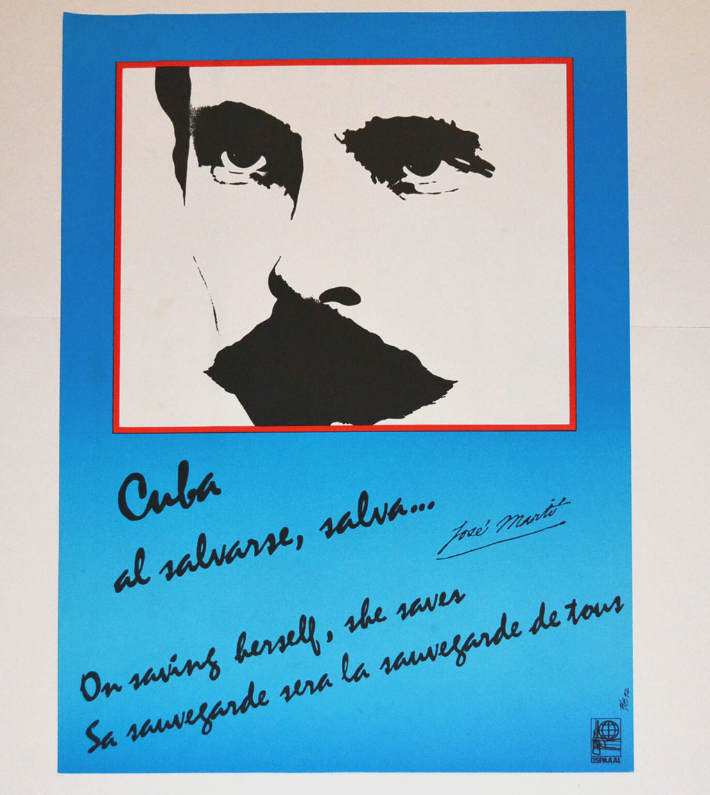 1992 Original Cuba Political Poster.Cold War Graphics.Jose Marti.Cuban history