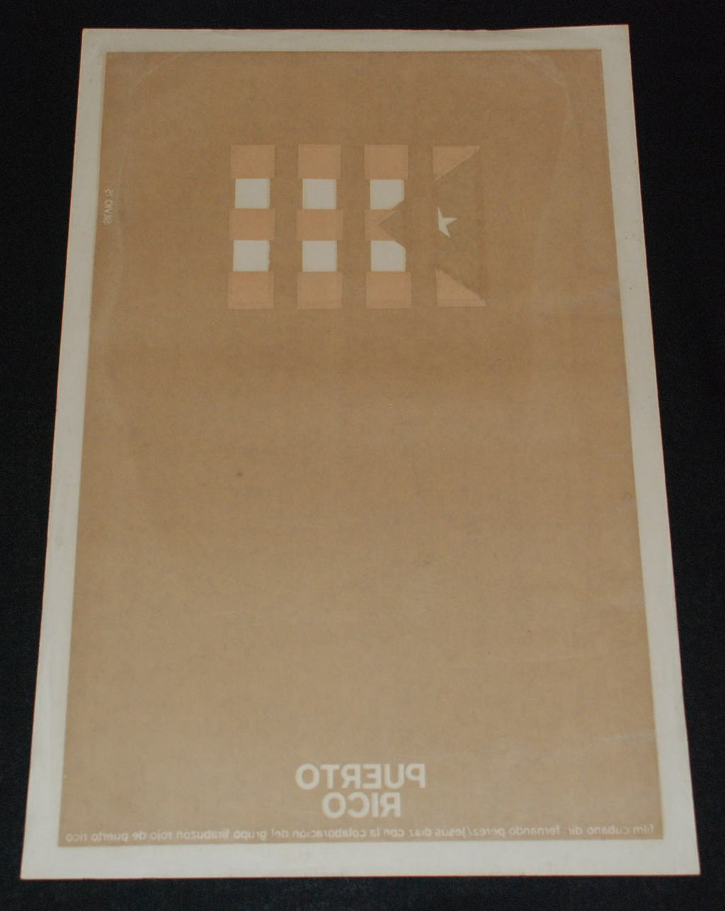 1975 Cuban ORIGINAL Movie Poster.Plakat.Affiche.affisch"Puerto Rico"Silkscreen