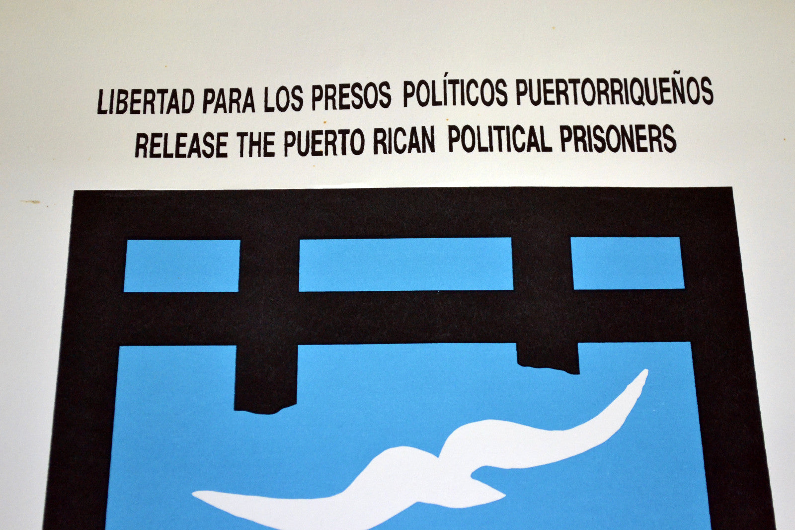 1996 Cuban SILKSCREEN Political Poster.Puerto Rico Prisoners.Rivadulla SIGNED!
