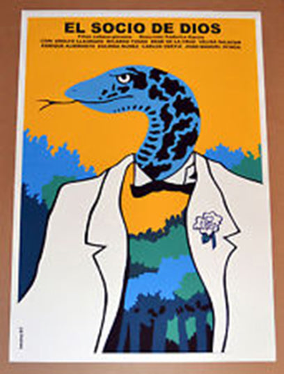 1987 Original Movie Poster MOCKUP Painting"God's friend"film.Snake.Socio de Dios