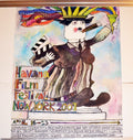 Original Cuban Poster.Havana Film Festival.New York.Chaplin Liberty.Bachs Last!
