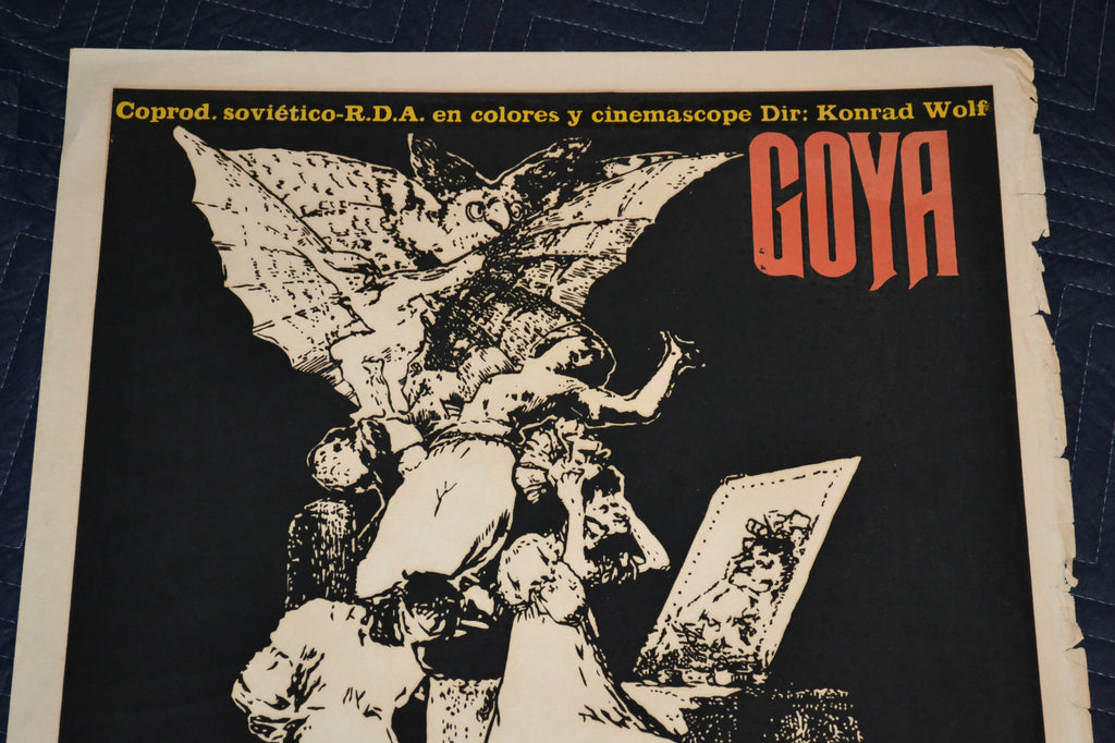 1973 Original Cuban Silkscreen Movie Poster"Goya"Spanish painter.Konrad Wolf art