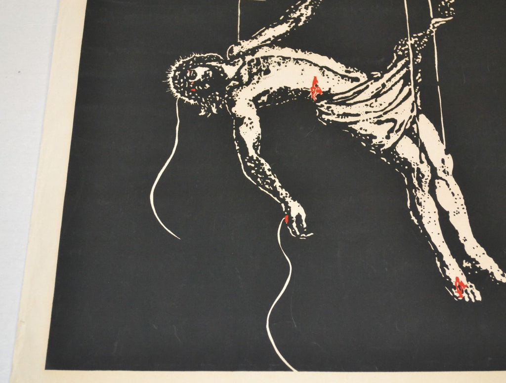 1996 Original Cuban Silkscreen Movie Poster.Pon tu pensamiento en mi.Christ art
