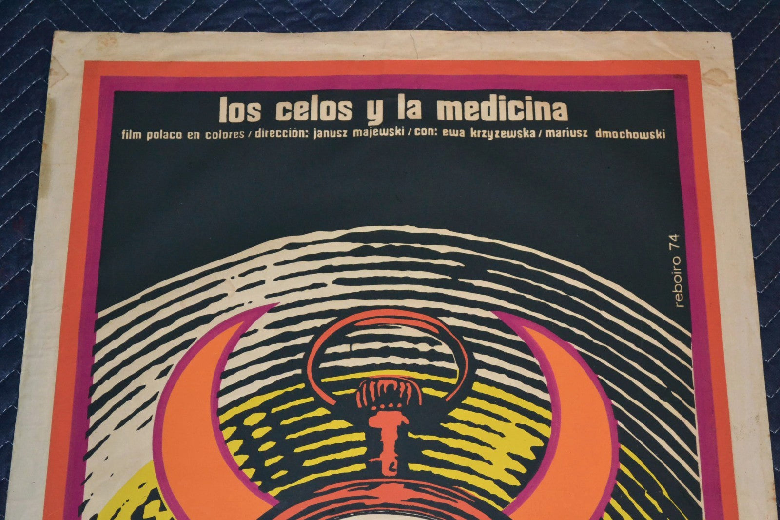 1974 Original Cuban Silkscreen Movie Poster.Jealously and medicine.Doctor watch.
