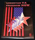 Cuban Original Political Revolution Poster.Freedom of 5 Now.Castro History art.