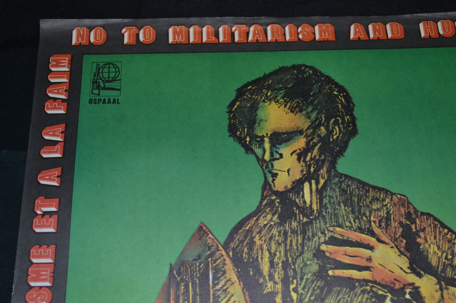 1982 Original Cuban Poster.No to Militarism and Hunger.Socialist graphic arts.