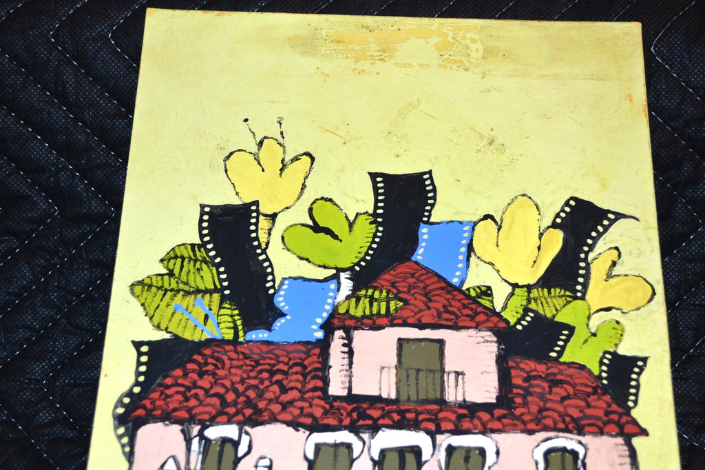 1981 Original Poster MOCKUP Fundation Home Latin America House.Fine art painting