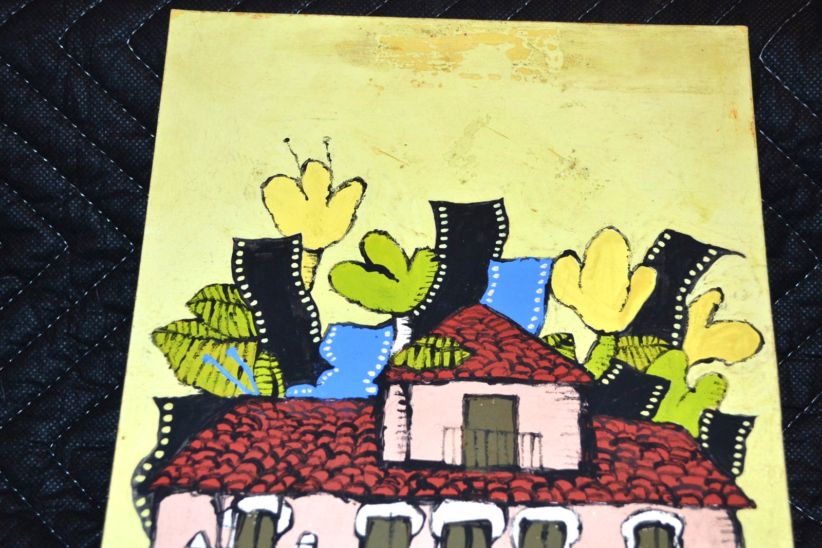 1981 Original Poster MOCKUP Fundation Home Latin America House.Fine art painting