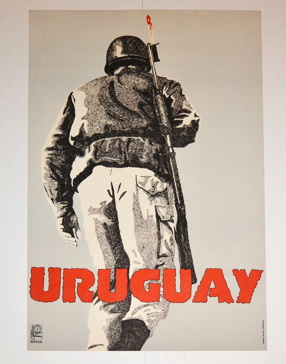 1980 Cuban OSPAAAL Political Poster.Cold War history.URUGUAY.Bloody Military art