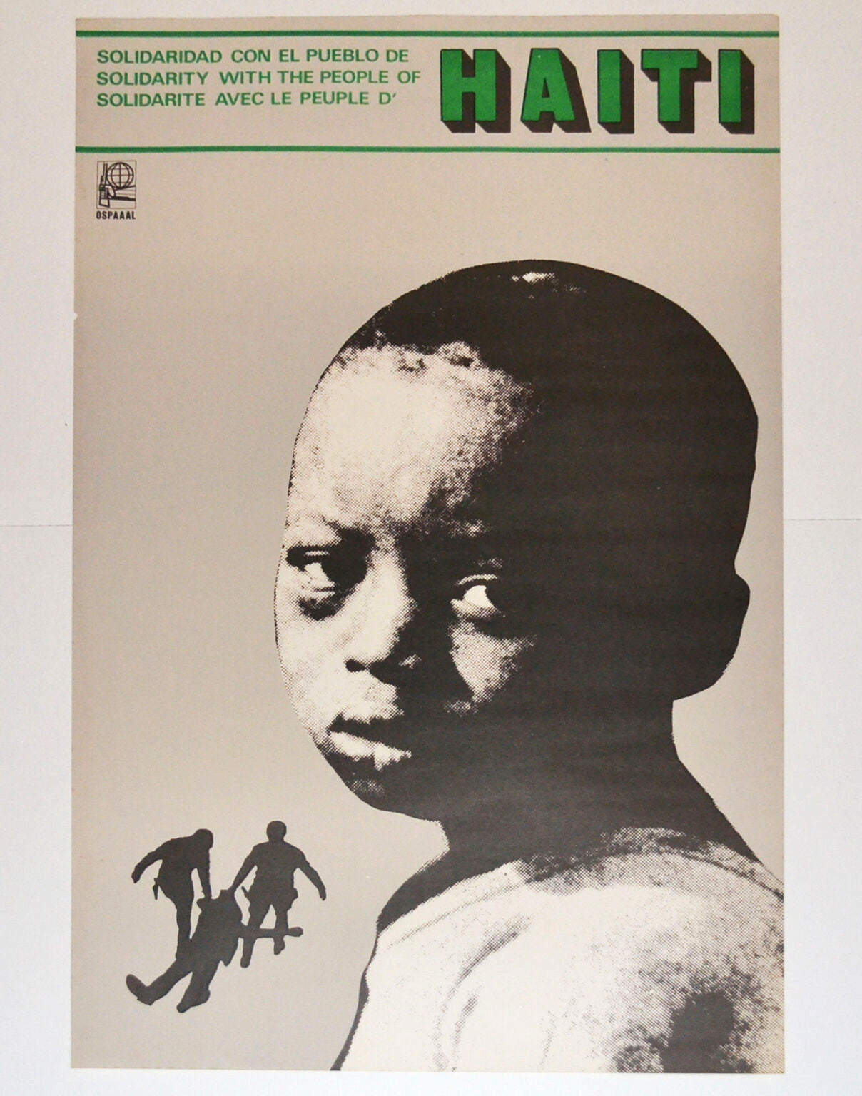 1980 Original Cuba Political Poster.Cold War Graphic.Solidarity with Haiti.art