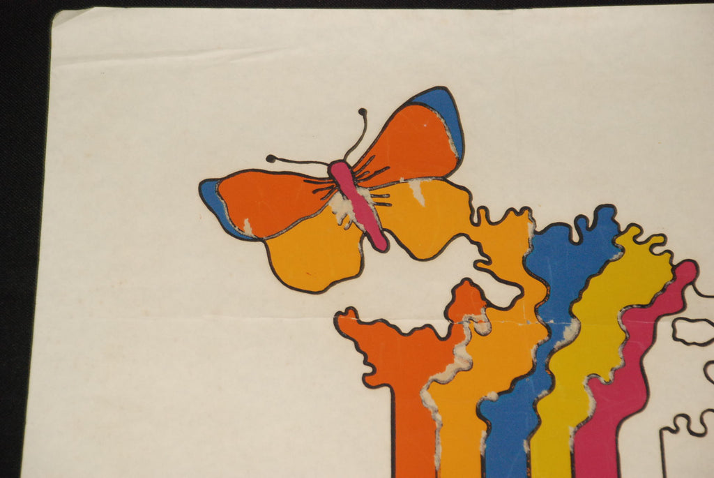 1979 Original Cuban Movie Poster"Carteles son Cantares"Flag rainbow to butterfly