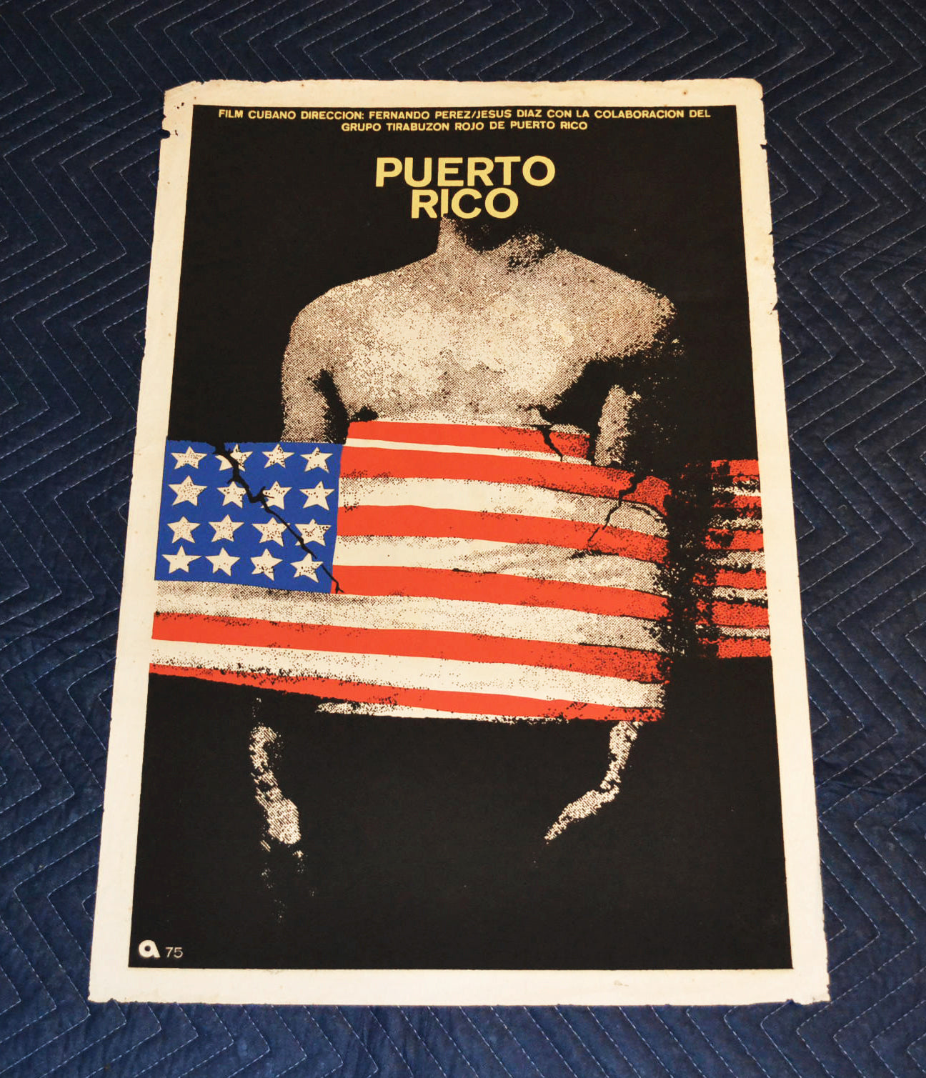 1975 Original Cuban Silkscreen Movie Poster.Puerto Rico.Independentist.American
