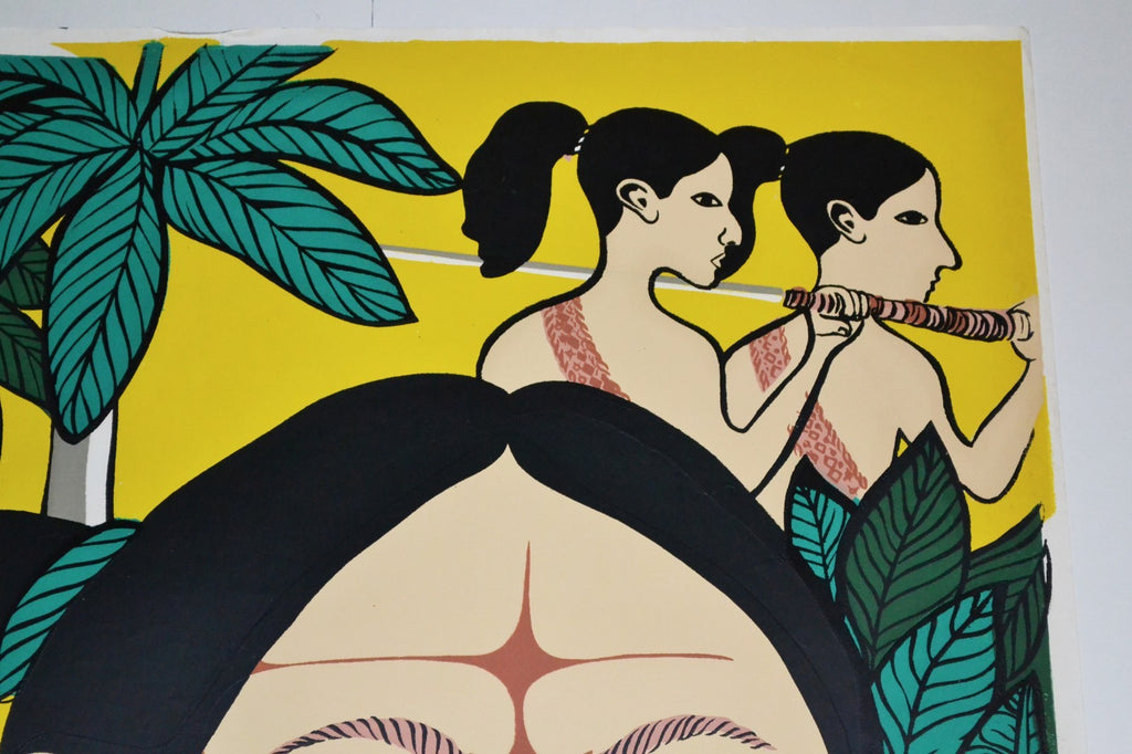 1993 Cuban SILKSCREEN Political Poster.HATUEY FirsT Guerrilla.Aboriginal art