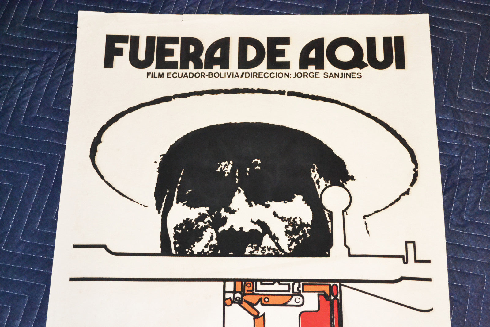 1978 Original Cuban Silkscreen Movie Poster.Get out of here.Ecuador Bolivia film