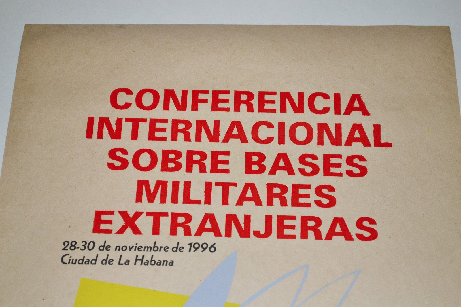 1996 Original Cuban Silkscreen Poster"Military Bases"Castro.Army.Barb wire art