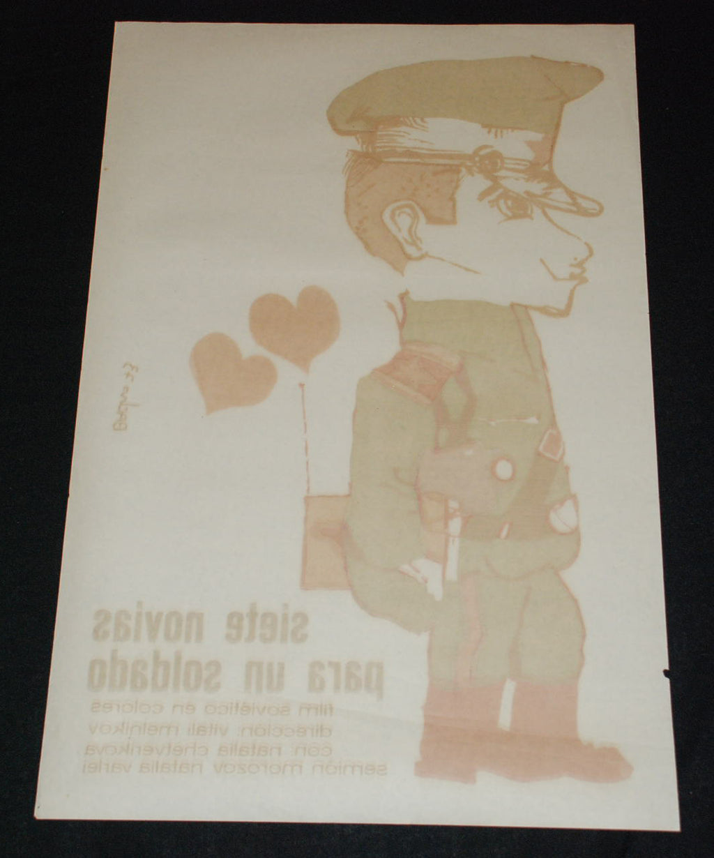 1973 Cuban ORIGINAL Movie Poster"Russian soldier"Soviet.Collectible.Authentic