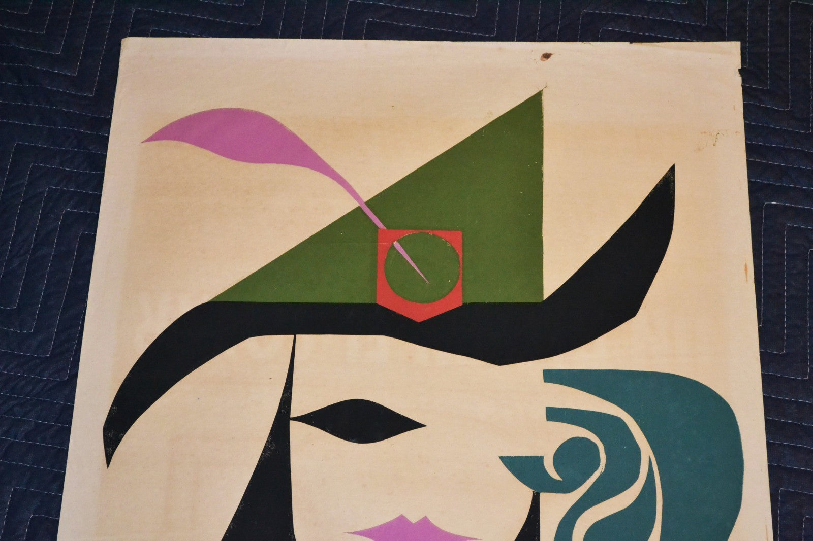 1966 Original Cuban Silkscreen Movie Poster.Alferez Christina.East Germany art