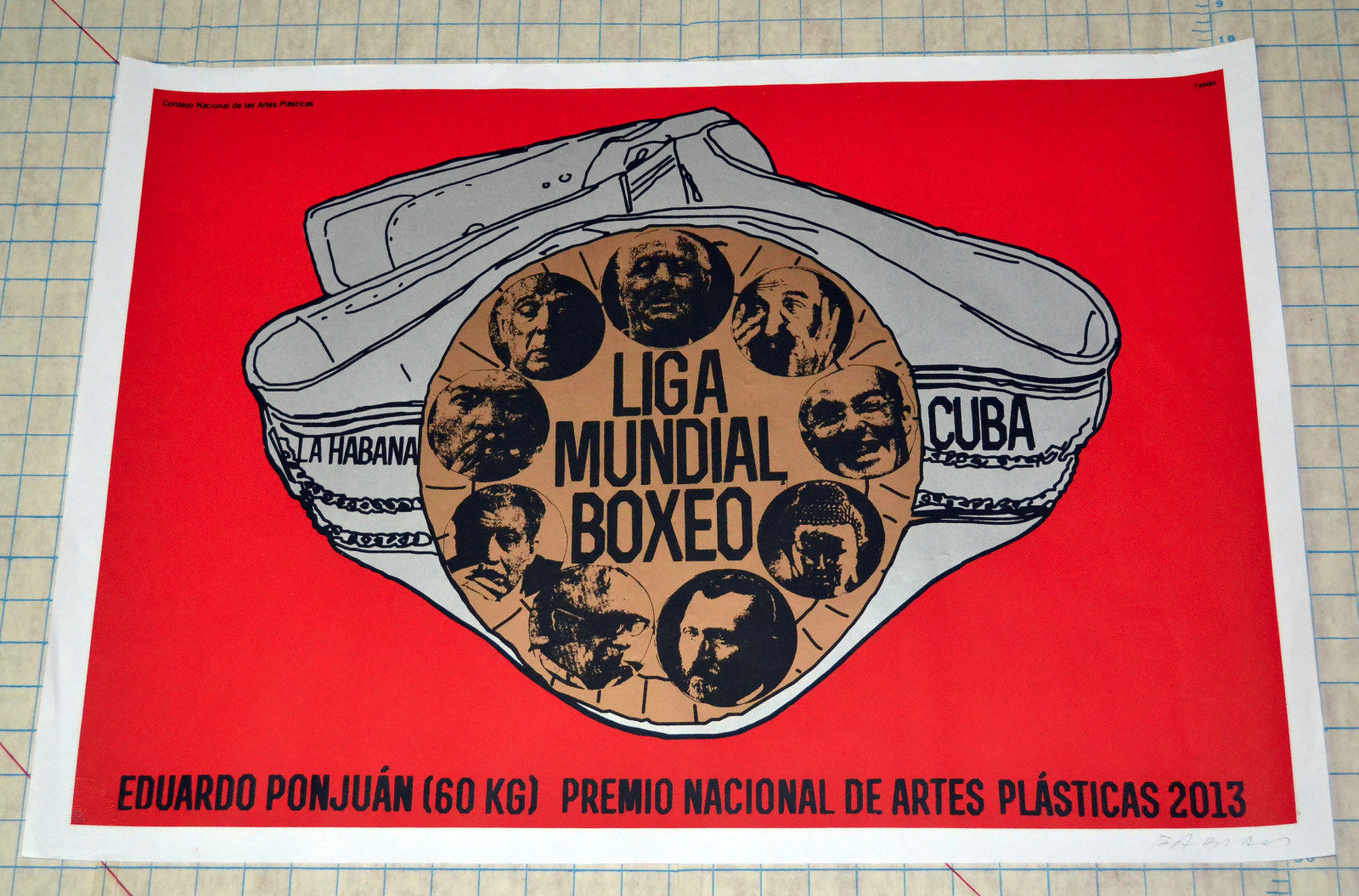 Original Cuban Gallery Poster"Boxing Match.Ponjuan"Rare art.4 of ONLY 20 made!!!