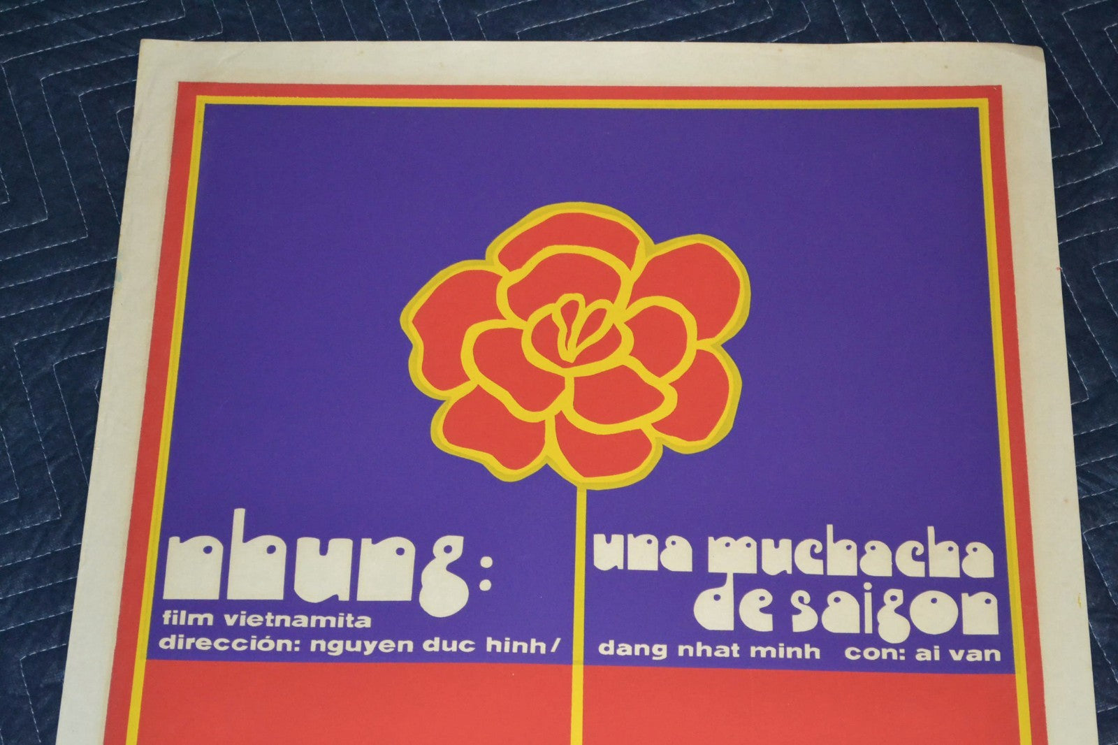 1975 Original Cuban Silkscreen Movie Poster.Nhung the girl from Saigon.Vietnam.