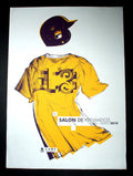 Original Cuban SILKSCREEN Poster"Prize winners"Baseball helmet and shirt art.