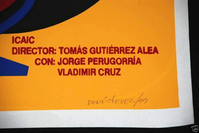 1999 Cuban Movie Poster.Plakat.Affiche.affisch"Fresa y Chocolate"SIGNED! art