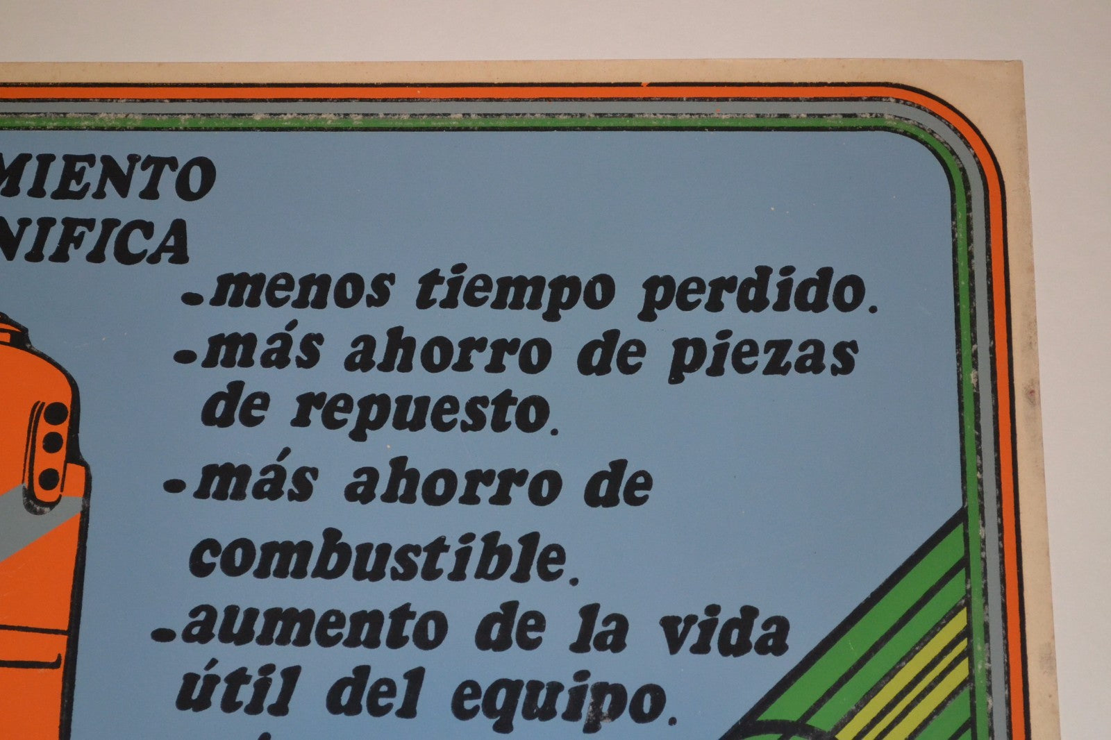 1978 Original Cuban Poster.Railroad Machine WorkShop.Maintenance board.Train art