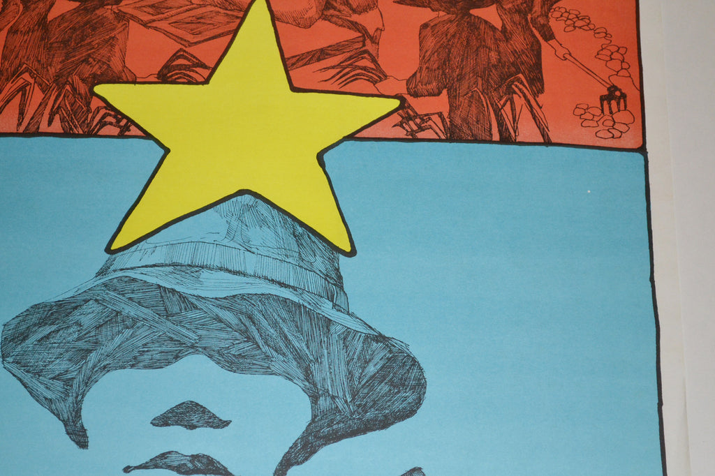 1974 Cuban Original Political Poster.Cold War propaganda.VIETNAM.Asian art.