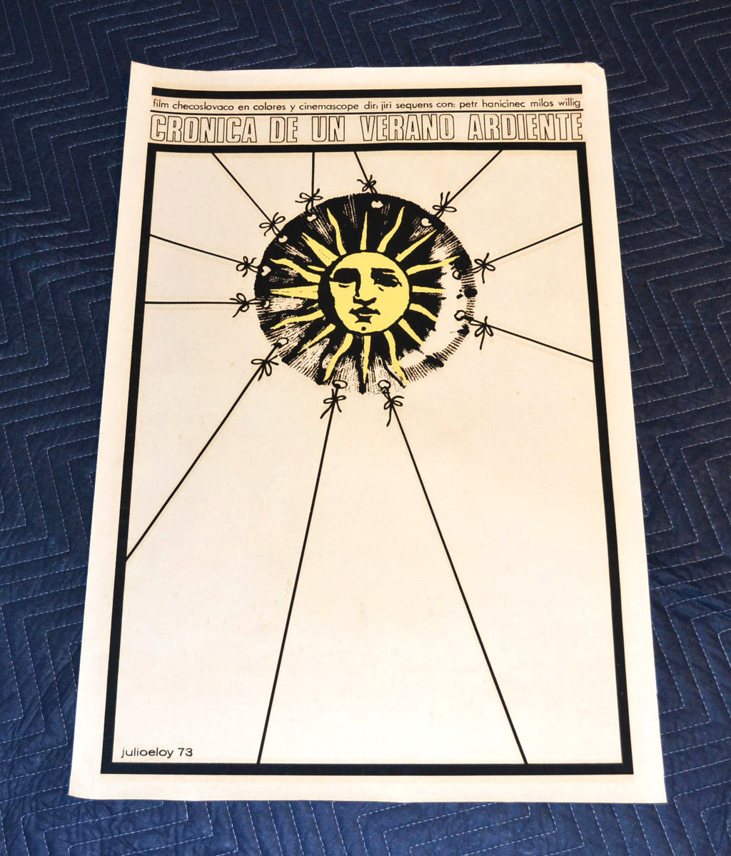 1979 Original Cuban Silkscreen Movie Poster.A VEry hot summer.Czech art film