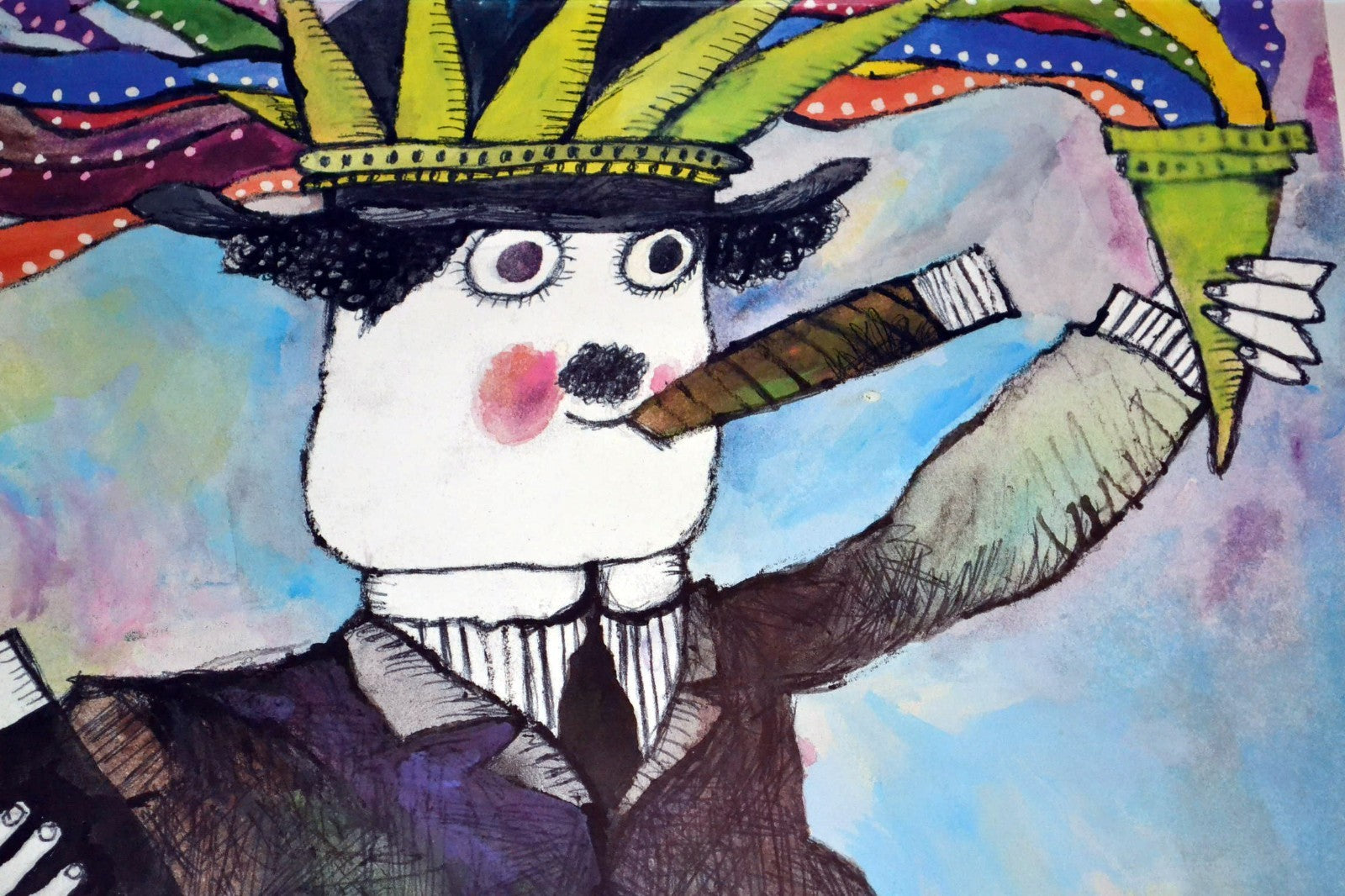Original Cuban Poster.Havana Film Festival.New York.Chaplin Liberty.Bachs Last!