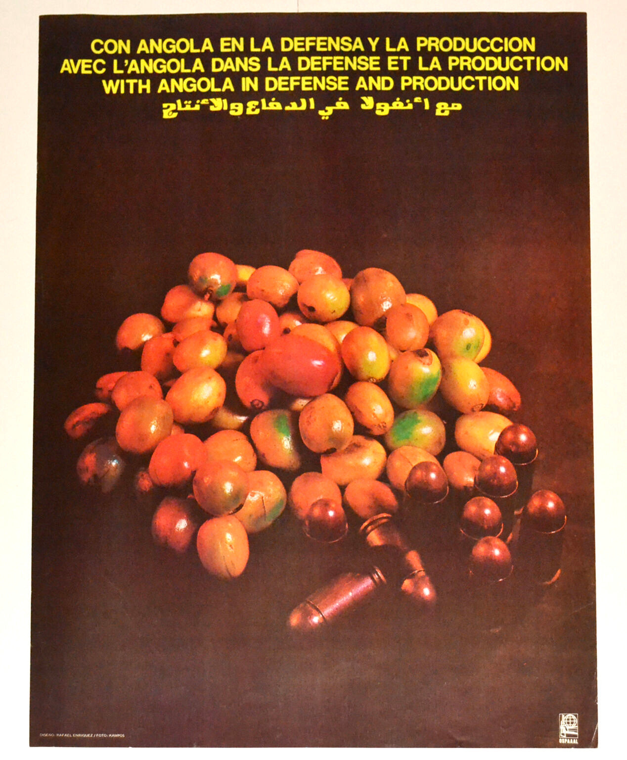1978 Cuban OSPAAAL Political Poster.Cold War era.ANGOLA.Africa.Coffee & Bullets