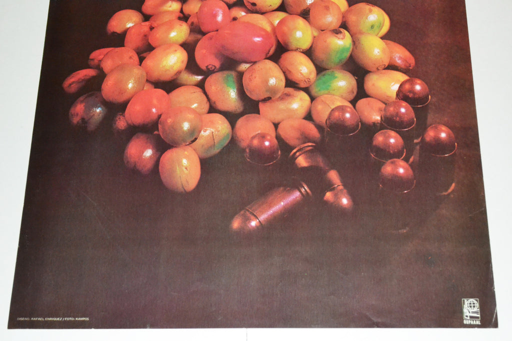 1978 Cuban OSPAAAL Political Poster.Cold War era.ANGOLA.Africa.Coffee & Bullets