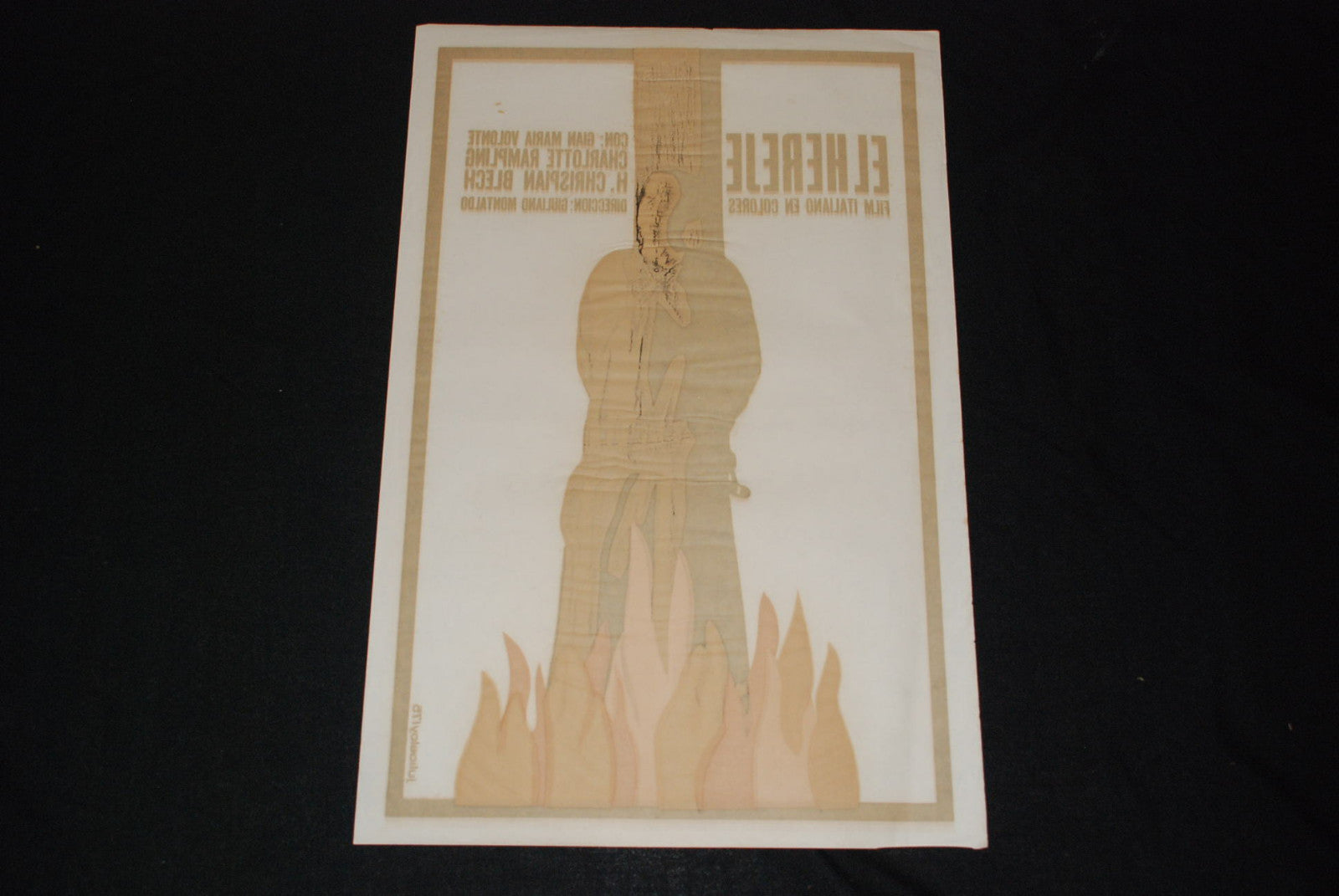 1975 Cuban Original Movie Poster."Giordano Bruno"Giuliano Montaldo Italian film