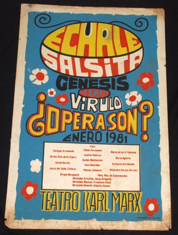 Original 1981 Cuban Original Concert Silkscreen Poster.Karl Marx Theater.Salsita