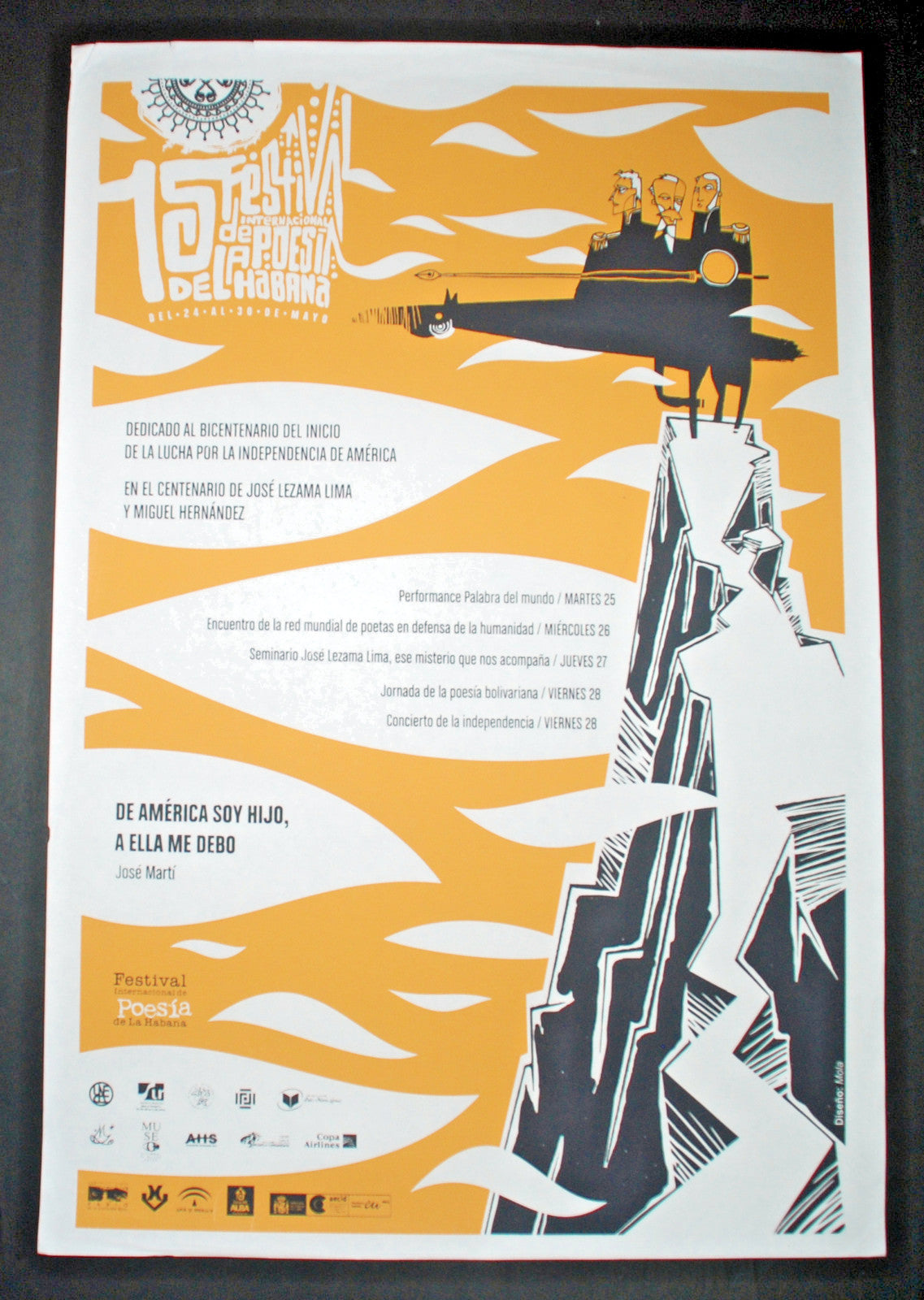 Original Cuban Movie Poster"POETRY FESTIVAL"Bolivar Marti.Only Few Made.Rare Art