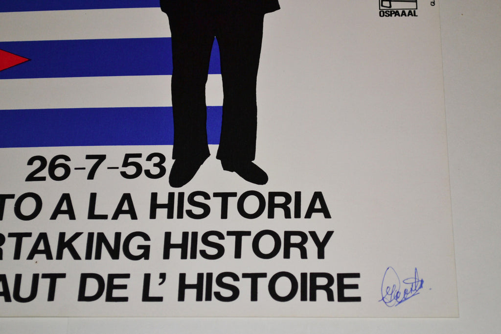 1993 Original Political Poster.Cold War.Jose Marti Cuban History.Moncada.Signed