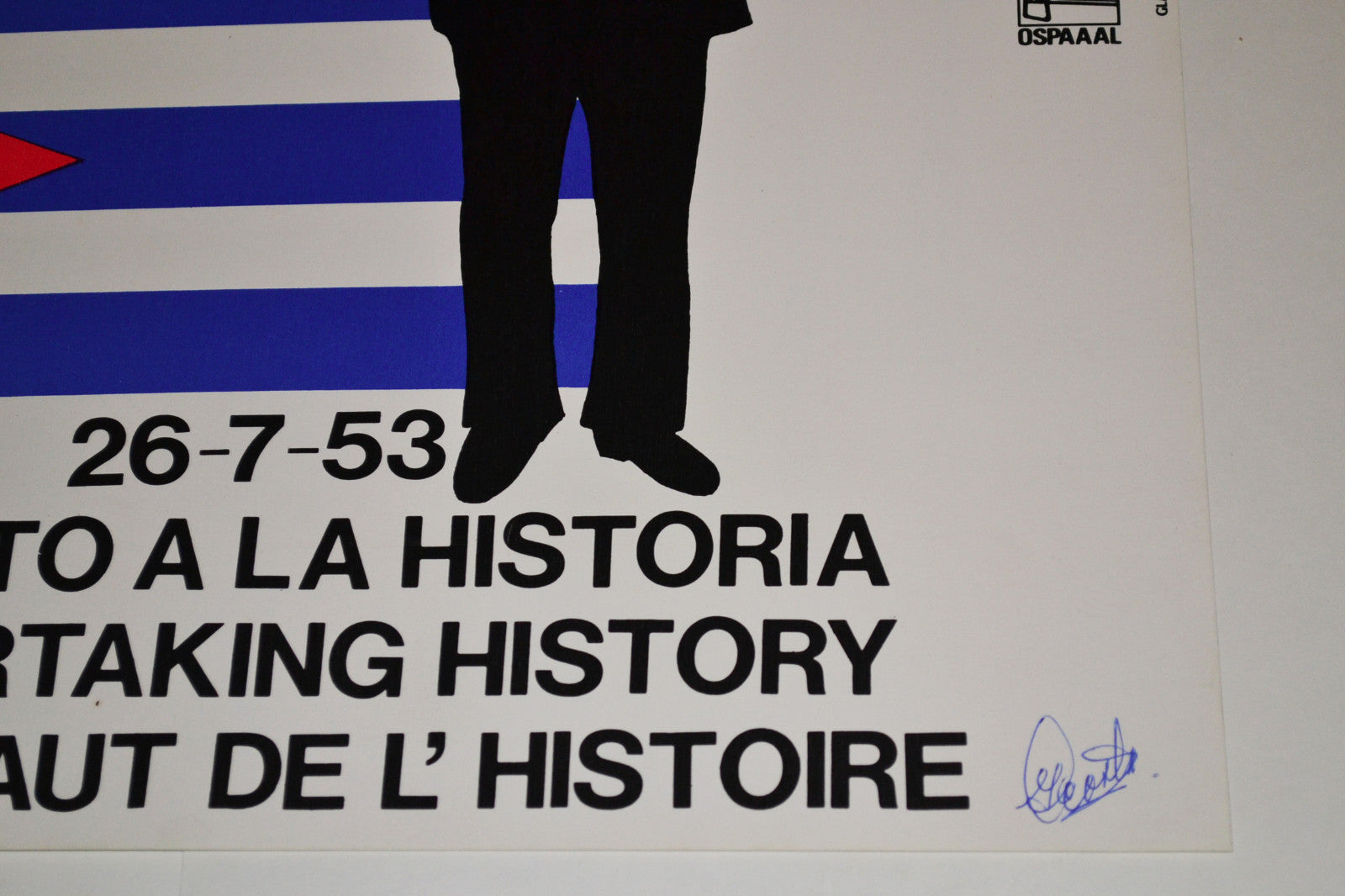 1993 Original Political Poster.Cold War.Jose Marti Cuban History.Moncada.Signed