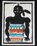 1979 Original Cuban movie Poster"French Tomb" African.Colorful drum.Tambor art