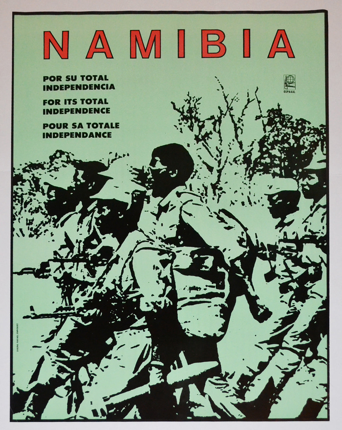 1986 Original Cuba Political Poster.Cold War Graphic art.Africa Namibia Freedom