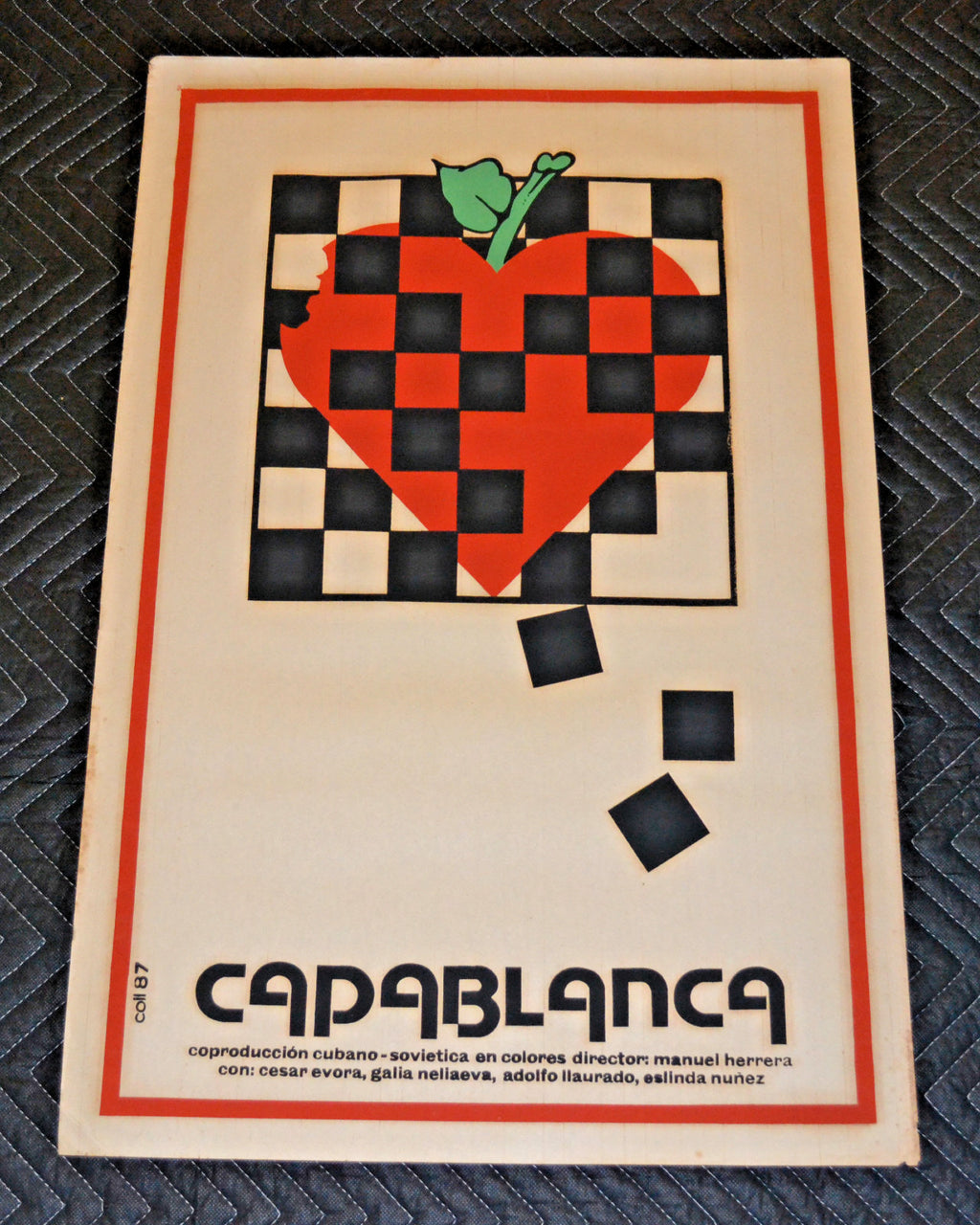 1987 Cuban Original Movie Poster.Ajedrez Master.CAPABLANCA.Chess Champion art