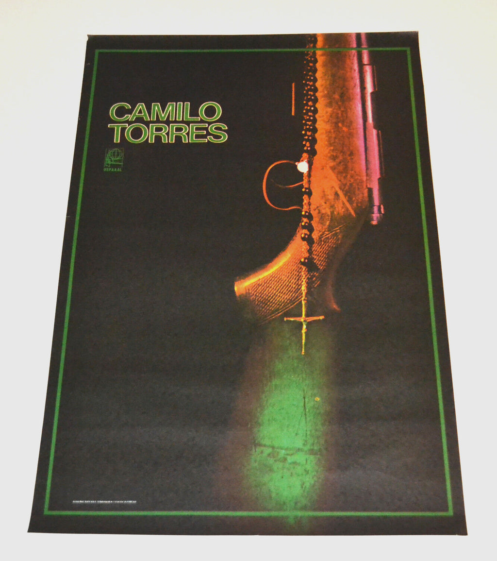 1981 Original Cuban Poster.Camilo Torres Guerrilla Christian Priest.Colombian.