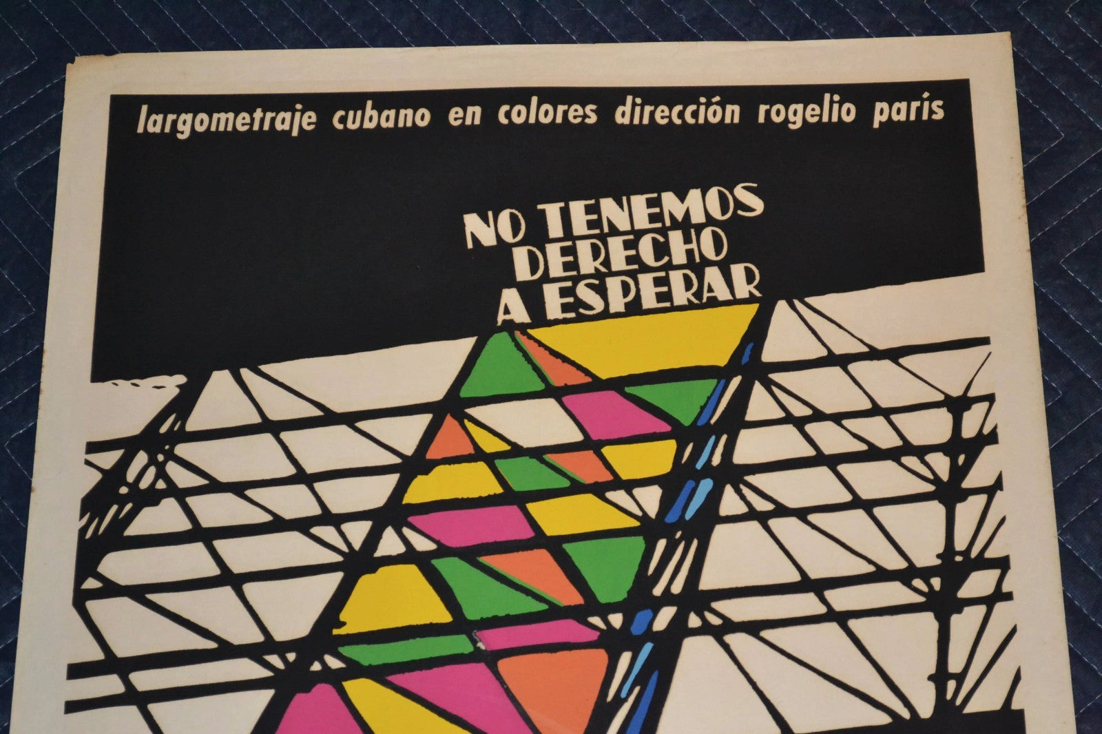 1972 Original Cuban Silkscreen Movie Poster.We have no right to wait.Color tower