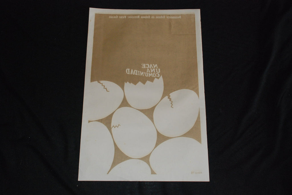1976 Cuban Original Movie Poster"Born Community" Art.Nace una comunidad.B&W