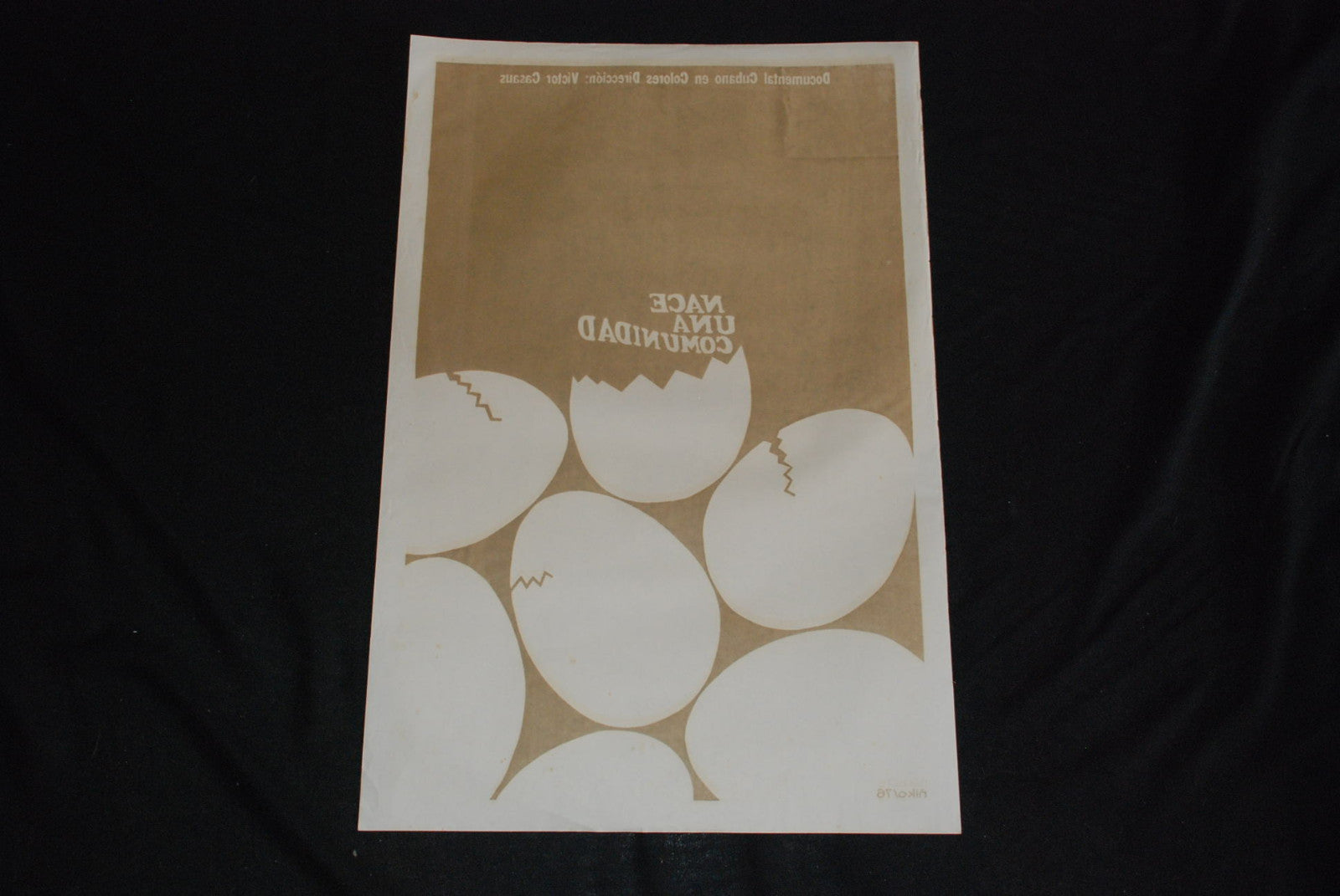 1976 Cuban Original Movie Poster"Born Community" Art.Nace una comunidad.B&W