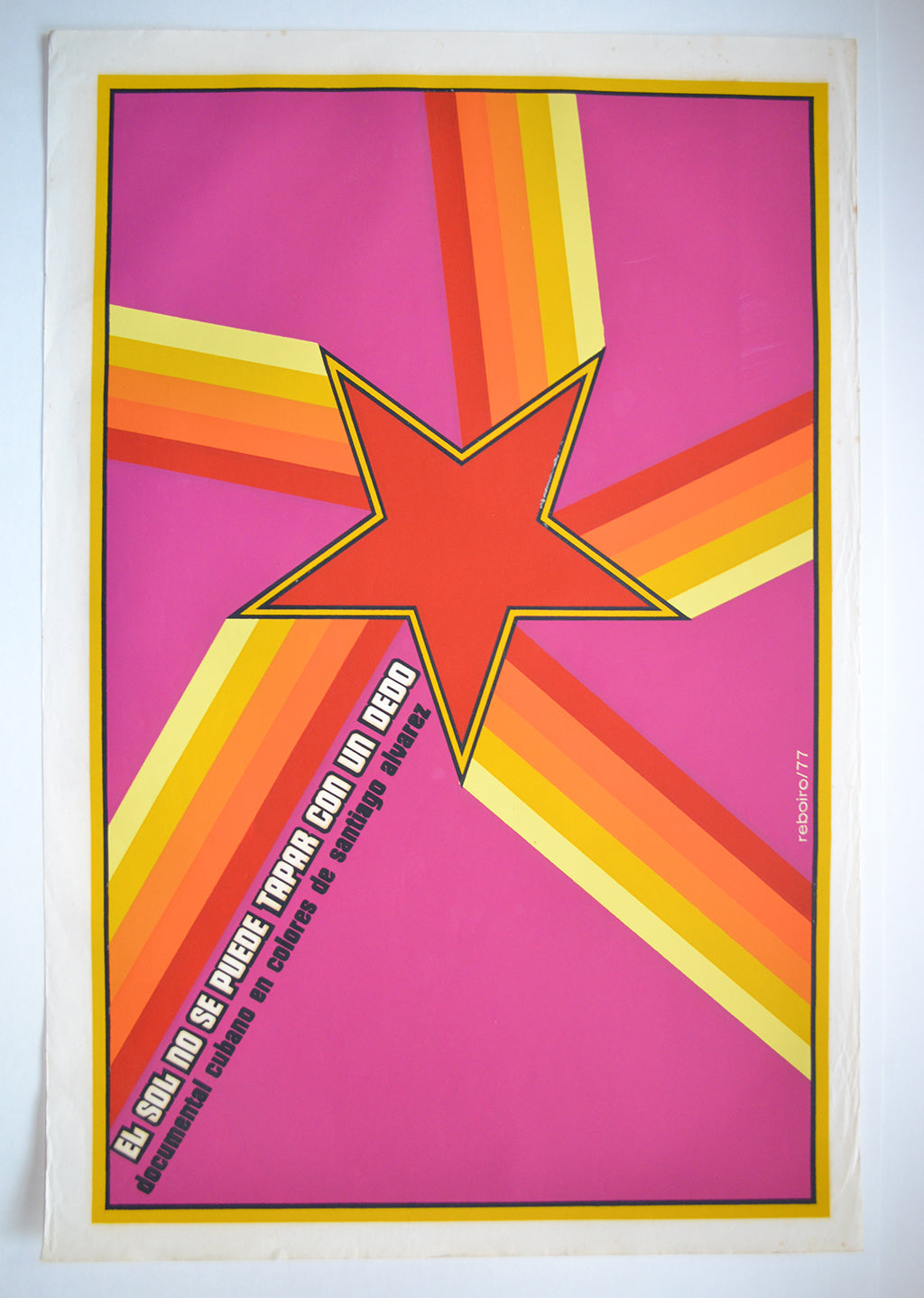 1977 Cuban Original Silkscreen Movie Poster.Plakat.COVER SUN with Thumb.
